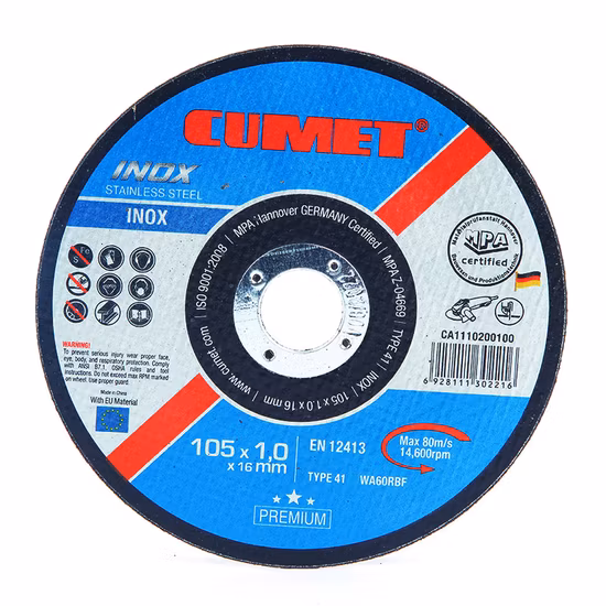 Cumet 4” Cutting Disc for Inox Metal Steel Abrasive