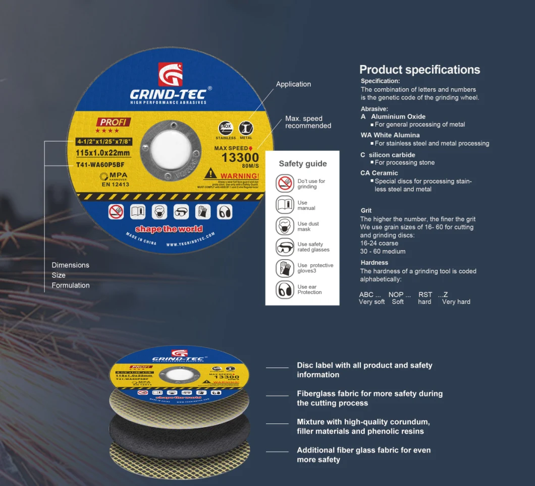 Abrasive Cutting Discs for Metal/Stainless 115X1X22 Cutting Wheel