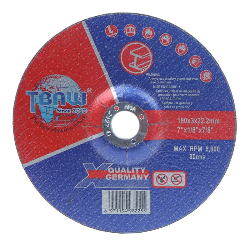 180X3X22mm 7 Inch OEM Abrasive Polishing Cut off Disc Flap Tooling Cutting and Grinding Wheel T42 Cutting Disc Made in China Tools